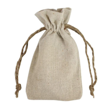 100% Cotton Canvas Value Drawstring Pouches / Favor Bags (Pack of 12)