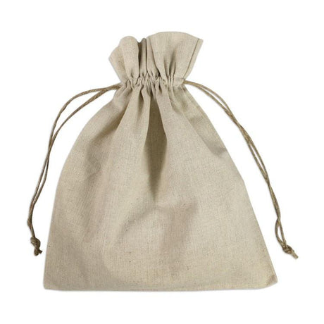 100% Cotton Canvas Value Drawstring Pouches / Favor Bags (Pack of 12)