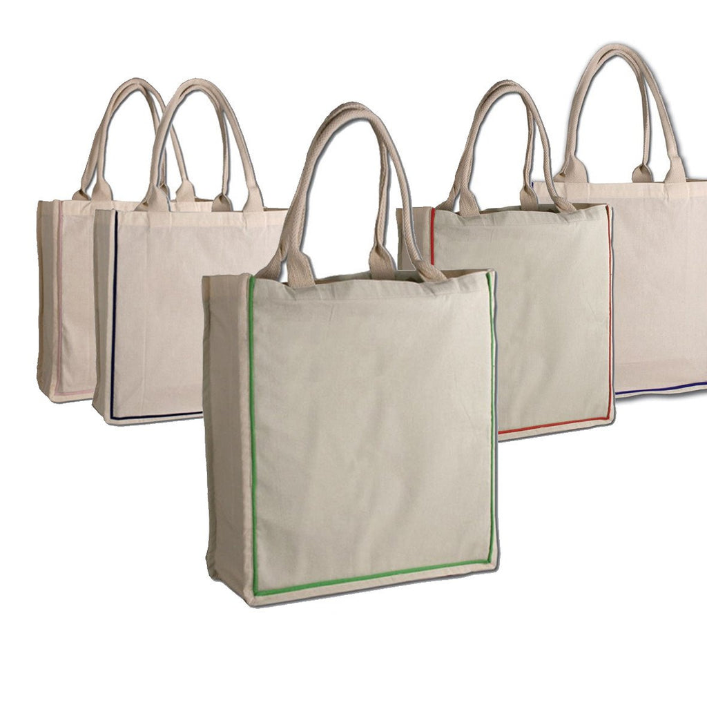 Reusable Color Stripe Fancy Shopping Medium Wholesale Tote Bags