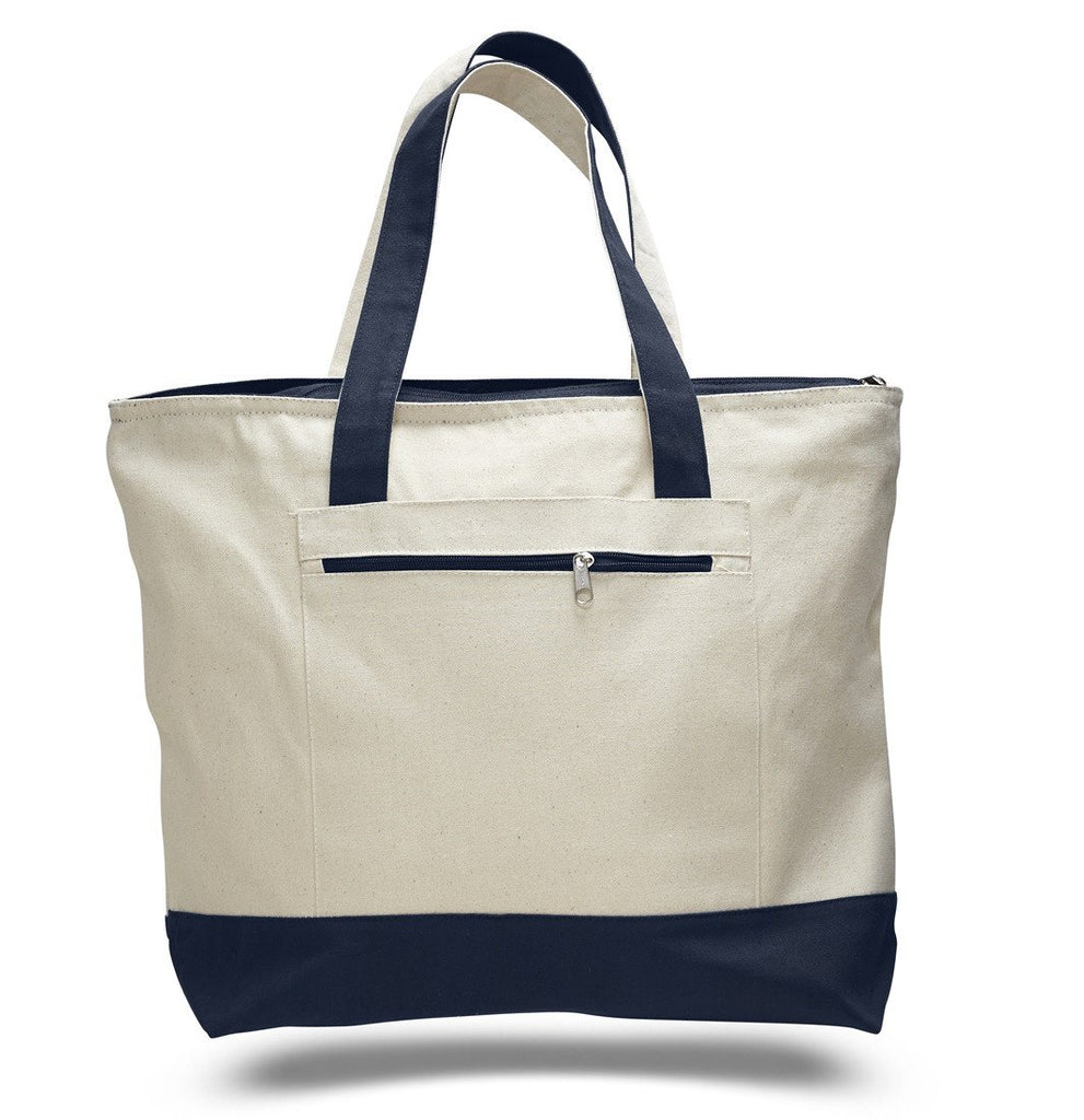 Heavy Canvas Zippered Shopping Tote Bags,Wholesale canvas tote bags