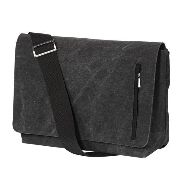 Washed Cotton Messenger BAGs with Front Pocket