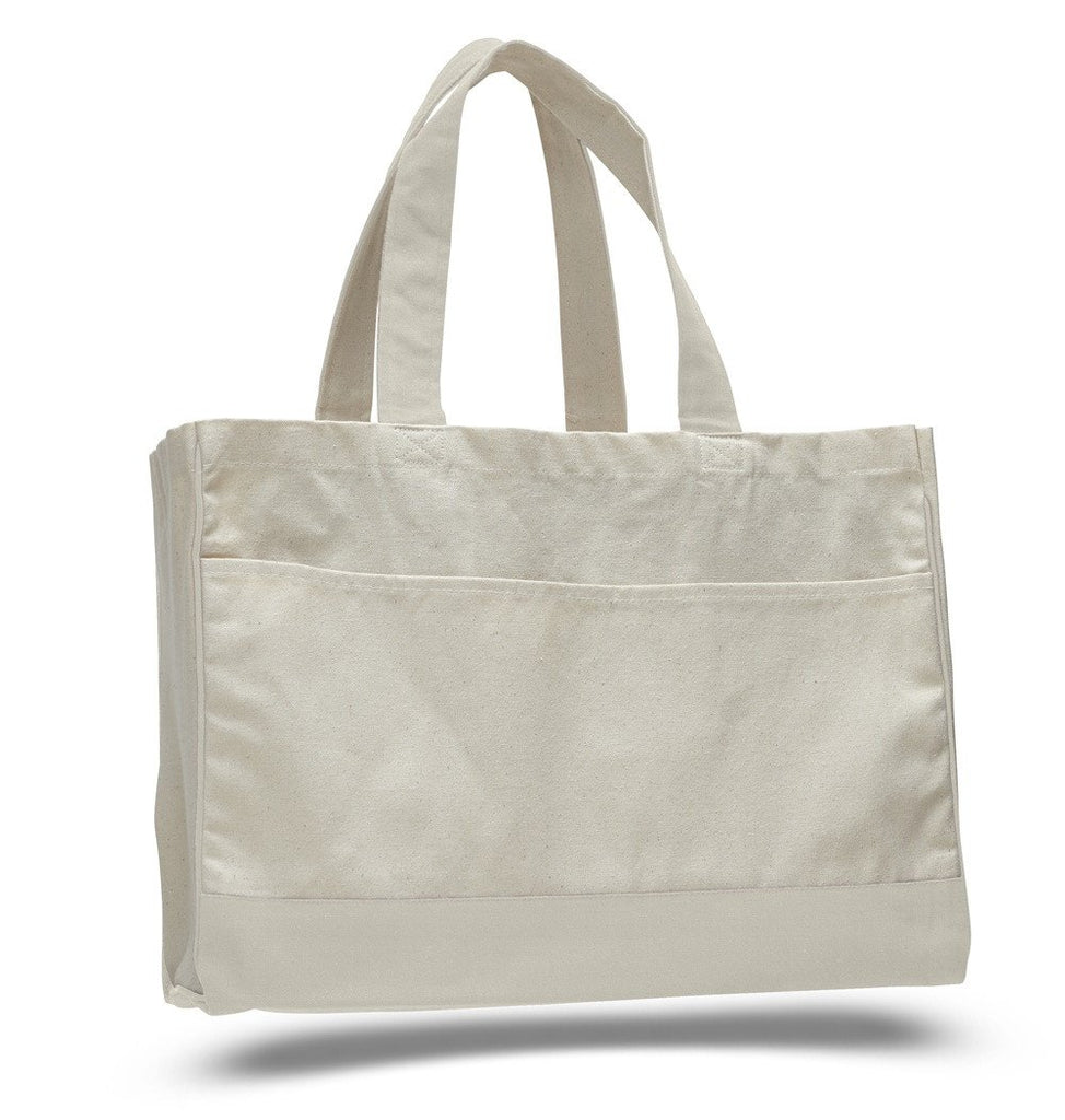 Wholesale Cotton Canvas Tote Bag with Inside Zipper Pocket