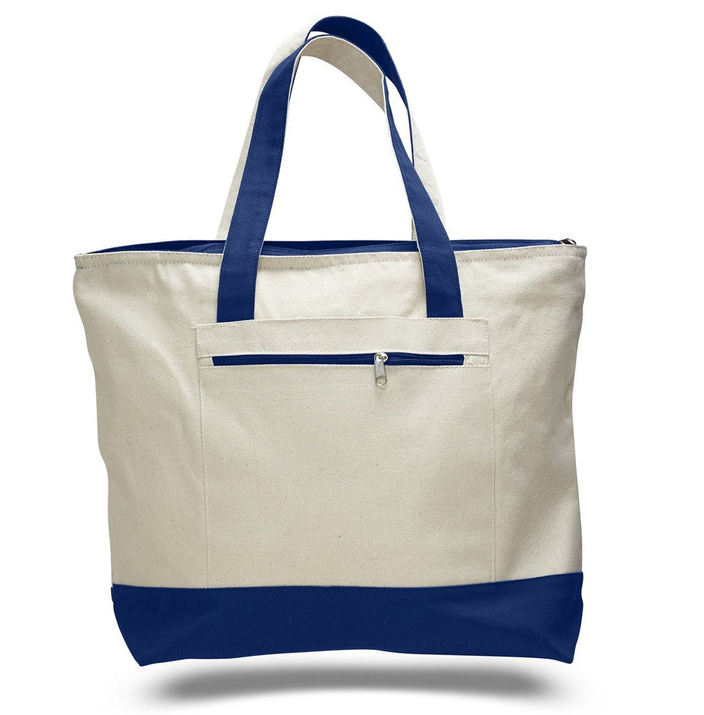 Heavy Canvas Zippered Shopping Tote Bags,Wholesale canvas tote bags