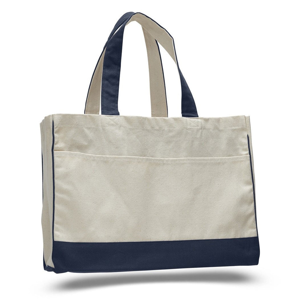 Wholesale Cotton Canvas Tote Bag with Inside Zipper Pocket