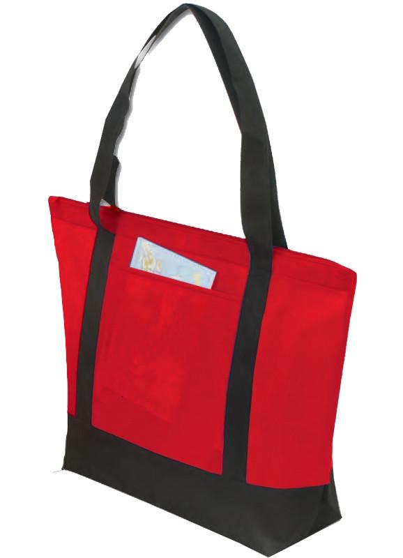 Wholesale Two-Tone Polypropylene Zippered Tote Bag