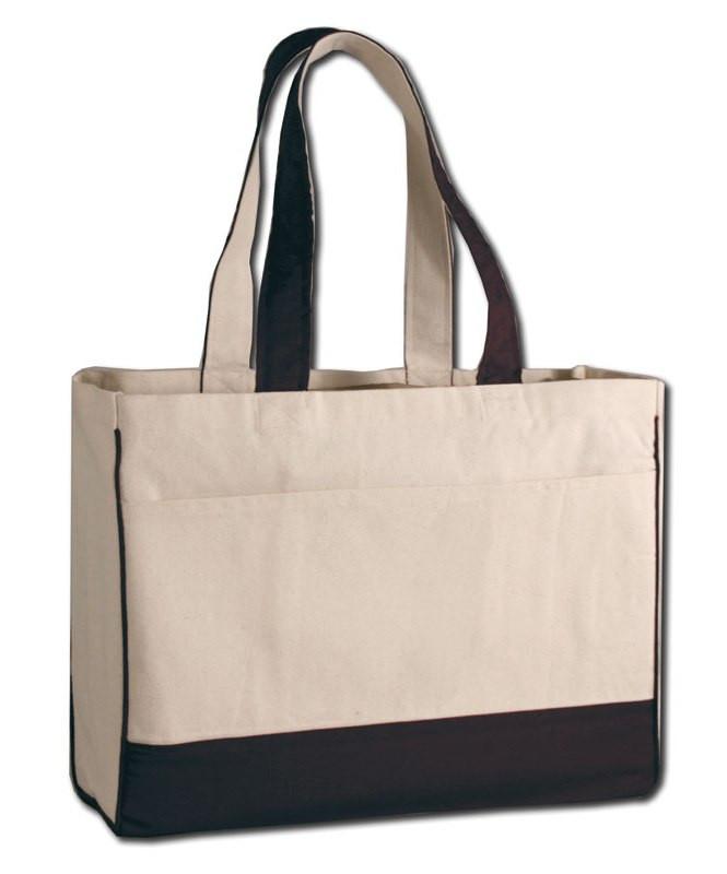 Cotton Canvas TOTE BAG with Inside Zipper Pocket