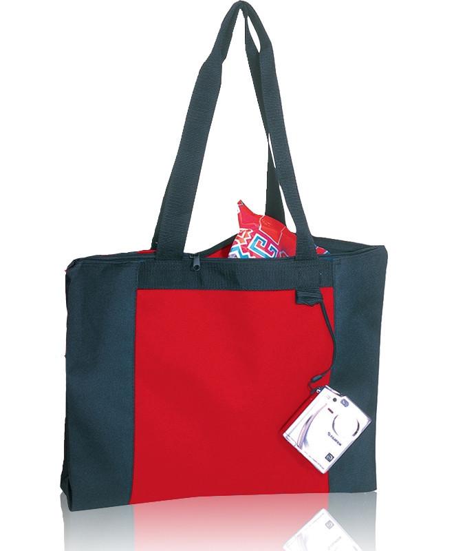 Economical Zipper TOTE BAG with Long Handles