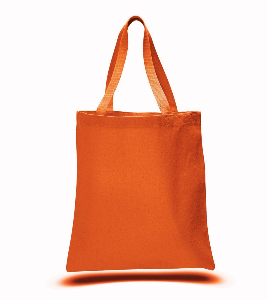 orange canvas tote bag