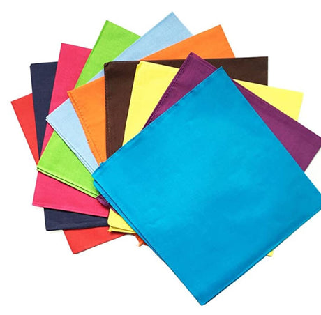 22 x 22 x 31 - Triangle - Cotton - Premium - Solid Color - Bandanas -  DOZEN - PRICED and PACKED.