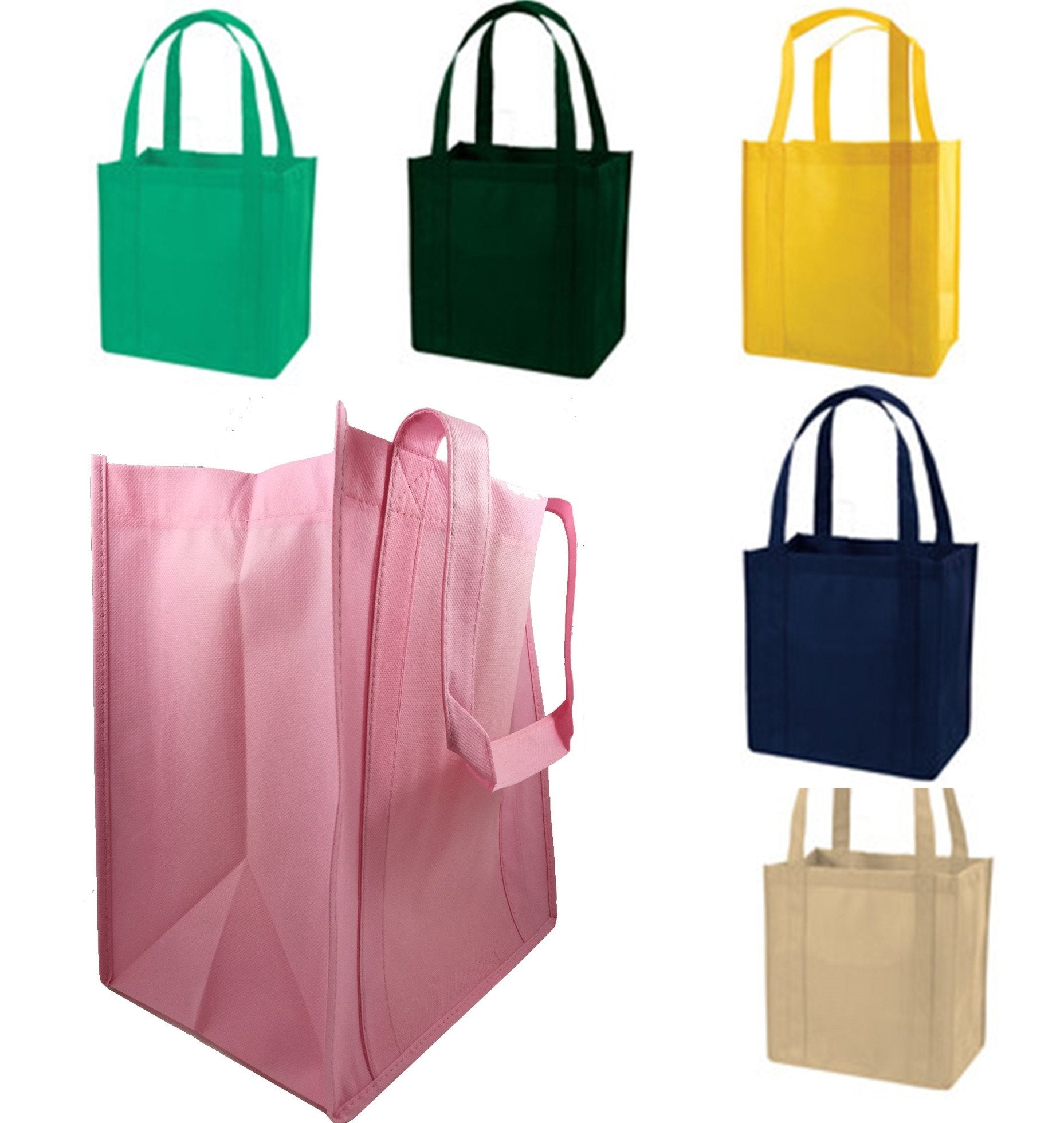 50 ct Reusable Grocery Bag Shopping Tote with PL Bottom Pack of 50