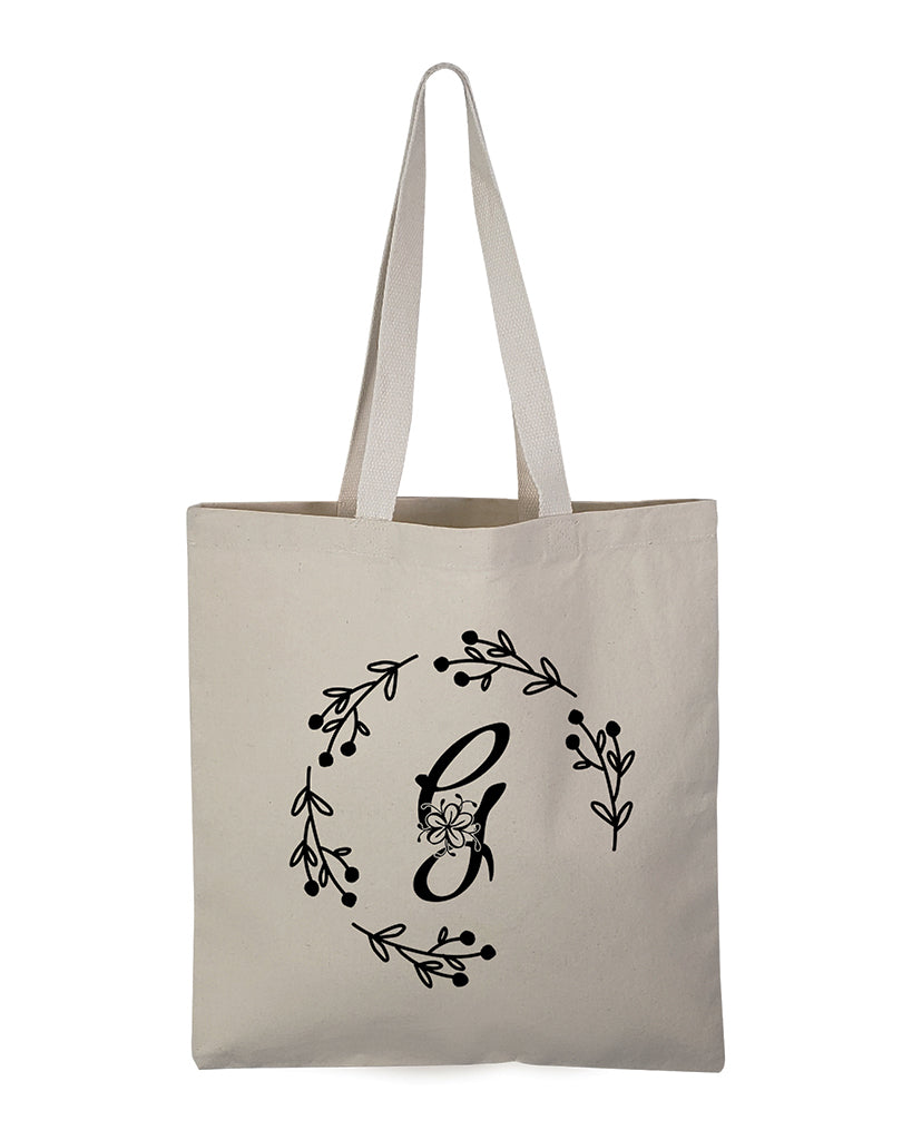 ''G'' Letter Initial Canvas Tote Bag - Initials Bags - Logo Tote Bags ...