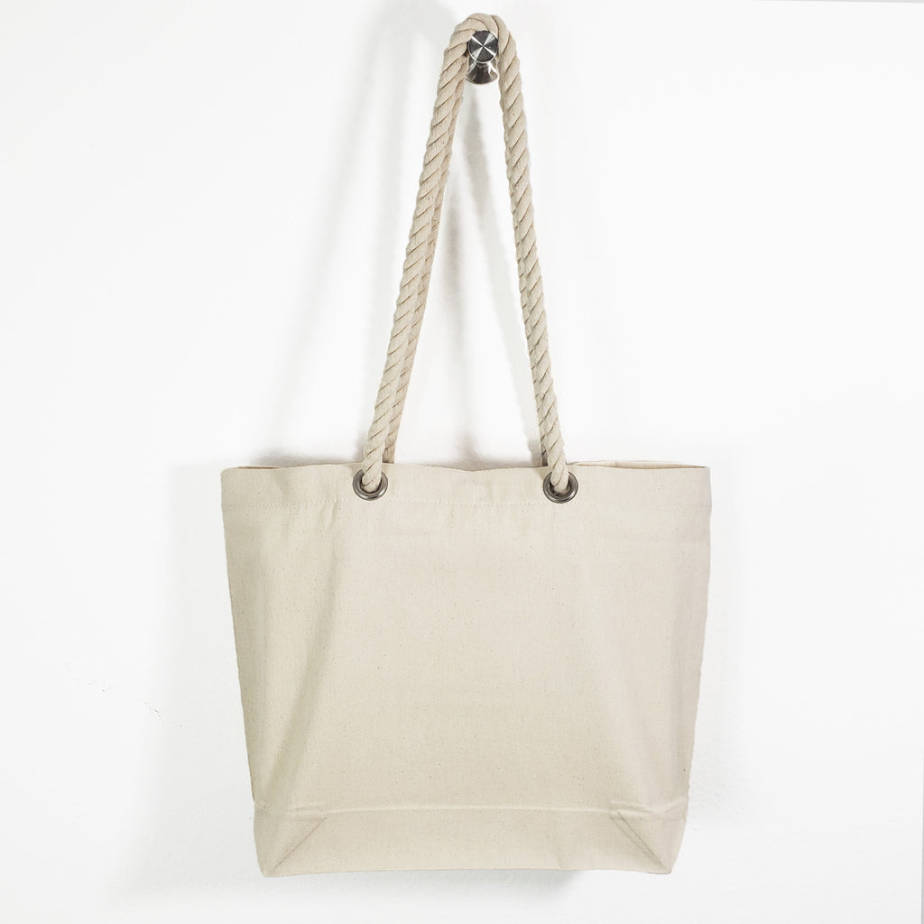 42 ct Canvas Beach Tote Bag with Fancy Rope Handles- By Case