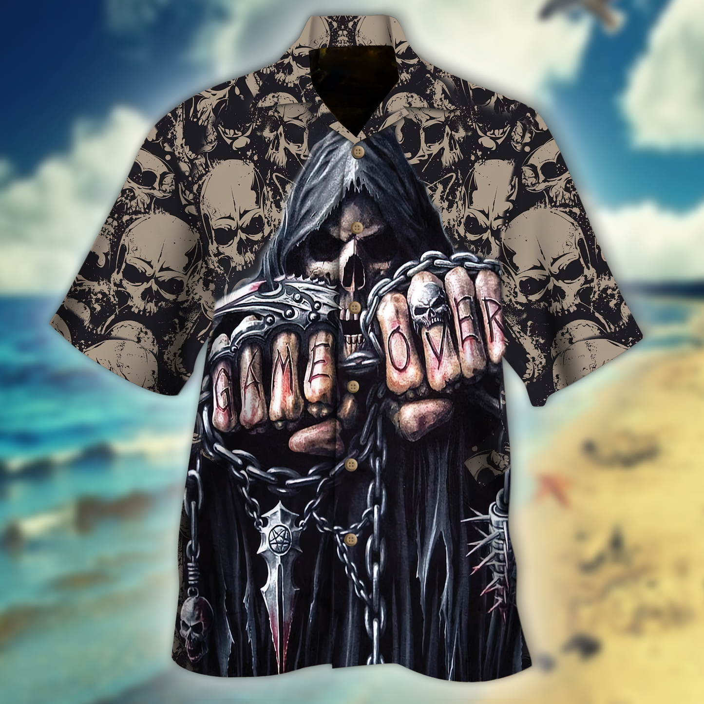 Grim Reaper Game Over Hawaiian Shirt0136