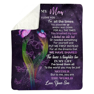To My Mom - From Son - Butterflyblanket - A319 - Premium Blanket