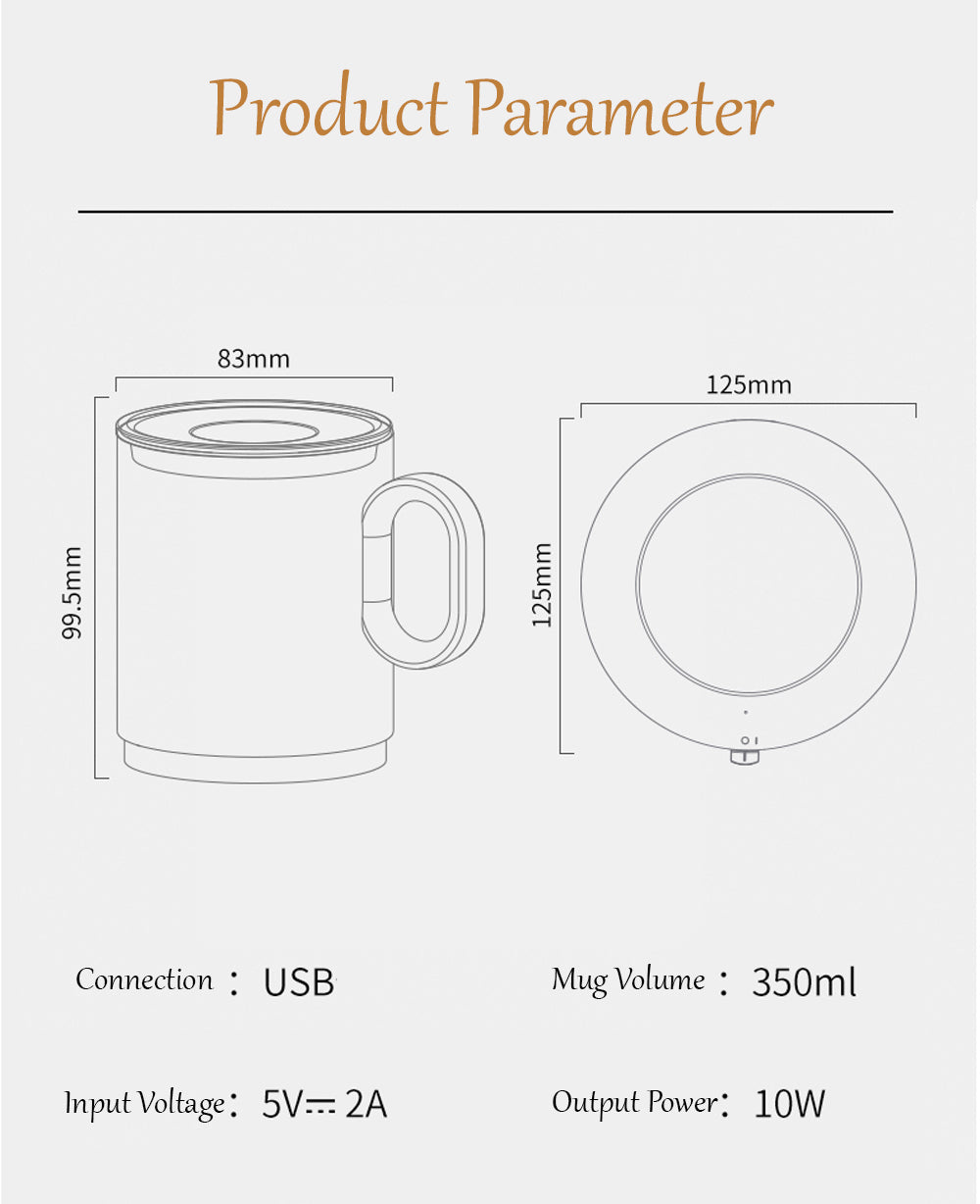 Luxe Nibeli Mug Warmer  birthday gifts for lover and friends USB 55 Degree  Smart Constant Temperature - Beit Collections