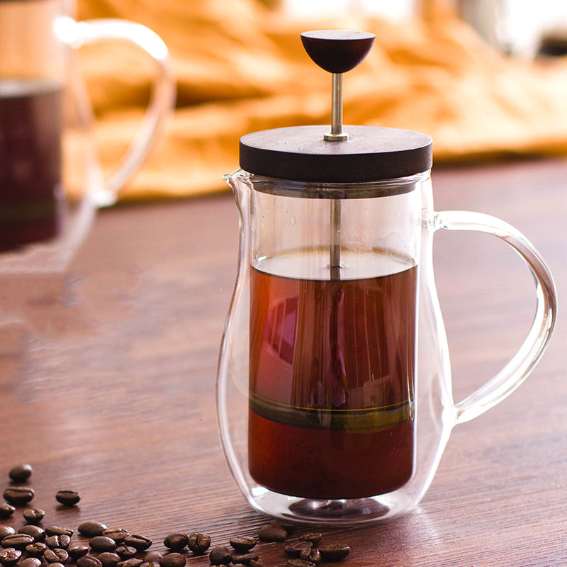 Sorrento Double-Wall French Press | Coffee Tea with Innovative 4 level Filtration System | Easy Clean Heat Resistant Borosilicate - TOV Collection