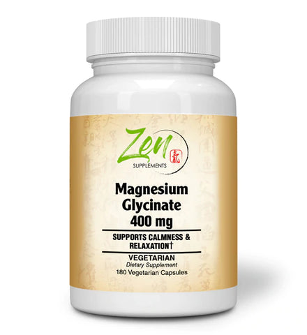 Magnesium Glycinate 400mg Zen Supplements.