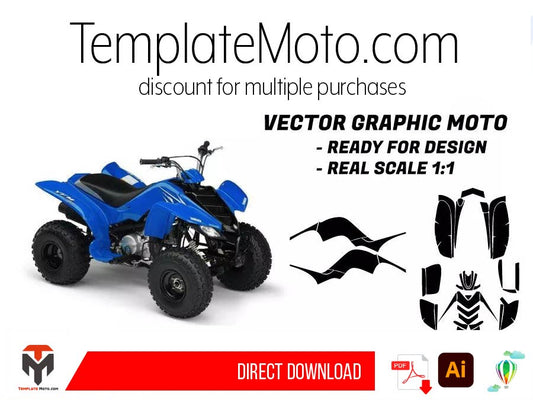 Yamaha Raptor 350 ATV Quad Graphics Template