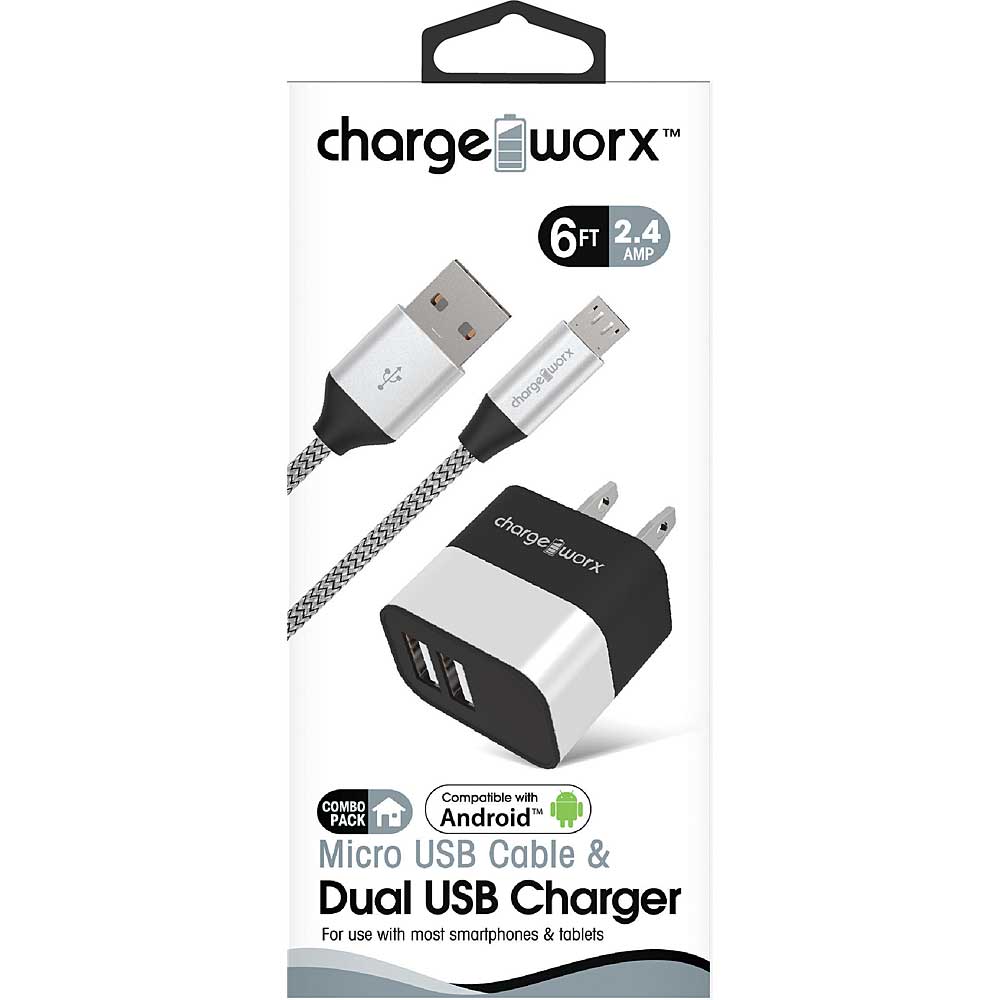 Cable USB-C a USB-C Charge Worx blanco de 3 m