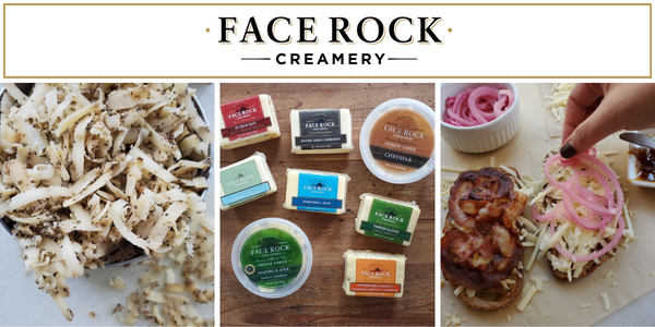 image showing pepper alpine, a selection of face rock cheese package and a recipe showing face rock cheese in use