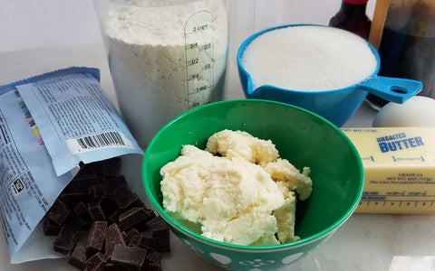 ingredients for fromage chocolate cookies