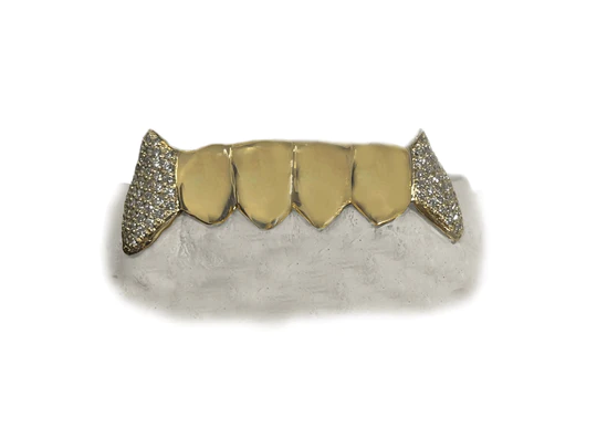 bottom 6 grillz with diamond fangs