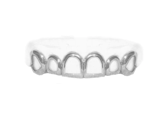 top 6 white gold grillz