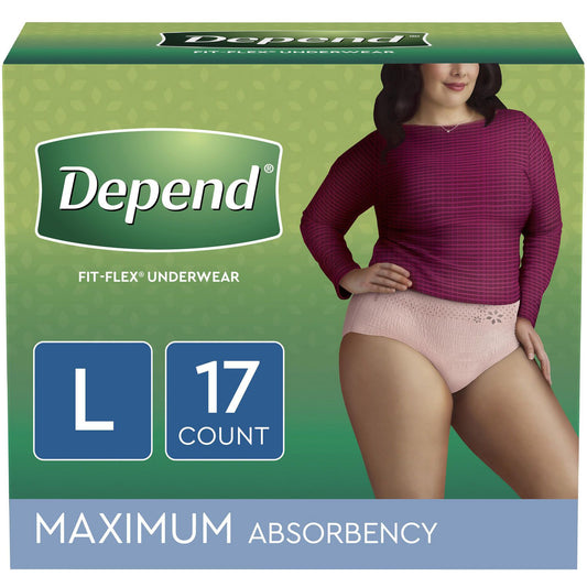 Depend®- FIT-FLEX Incontinence Underwear For Women, Disposable, Maximu –  CALMEDI Online