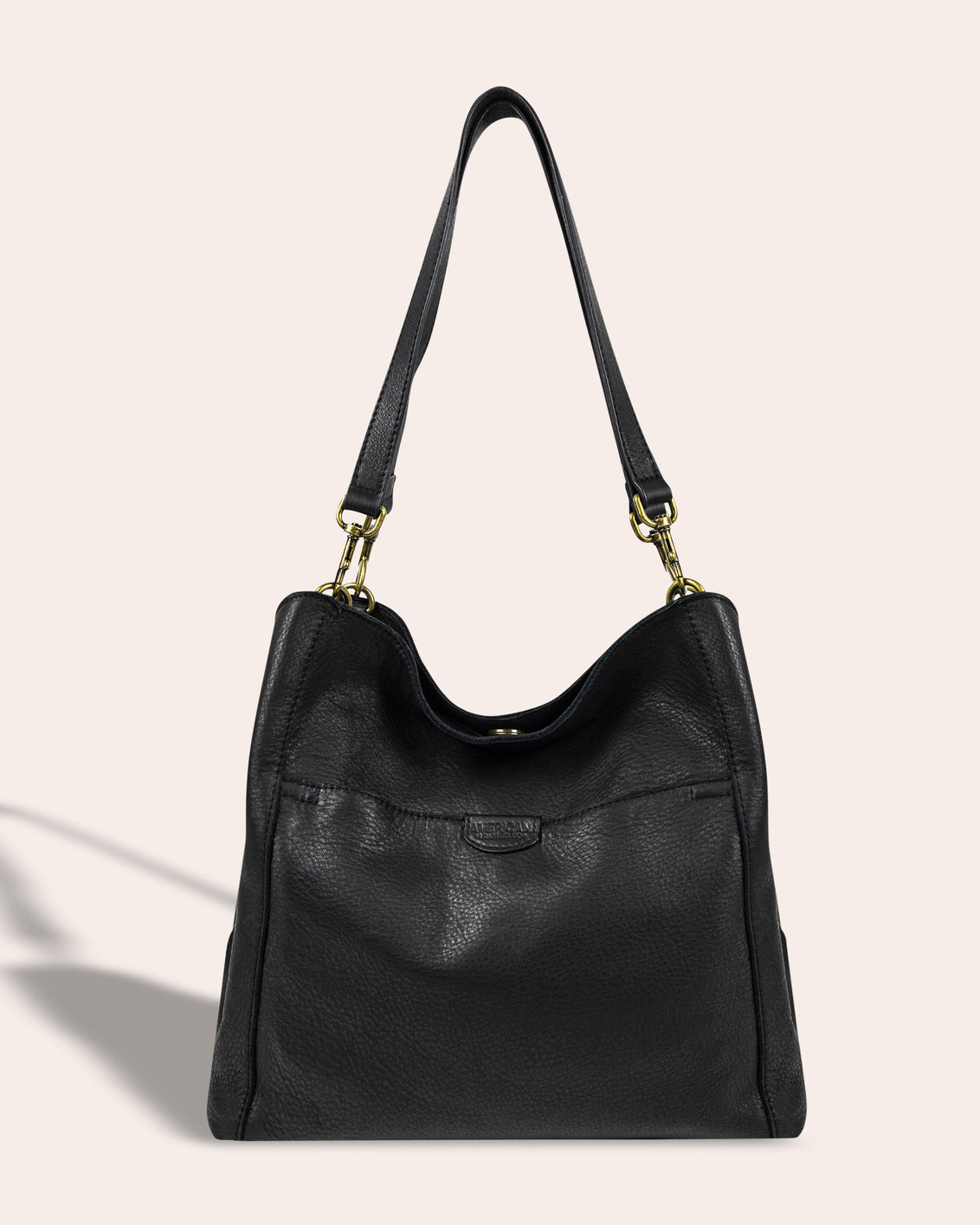 American Leather Co. Austin Triple Entry Hobo Black