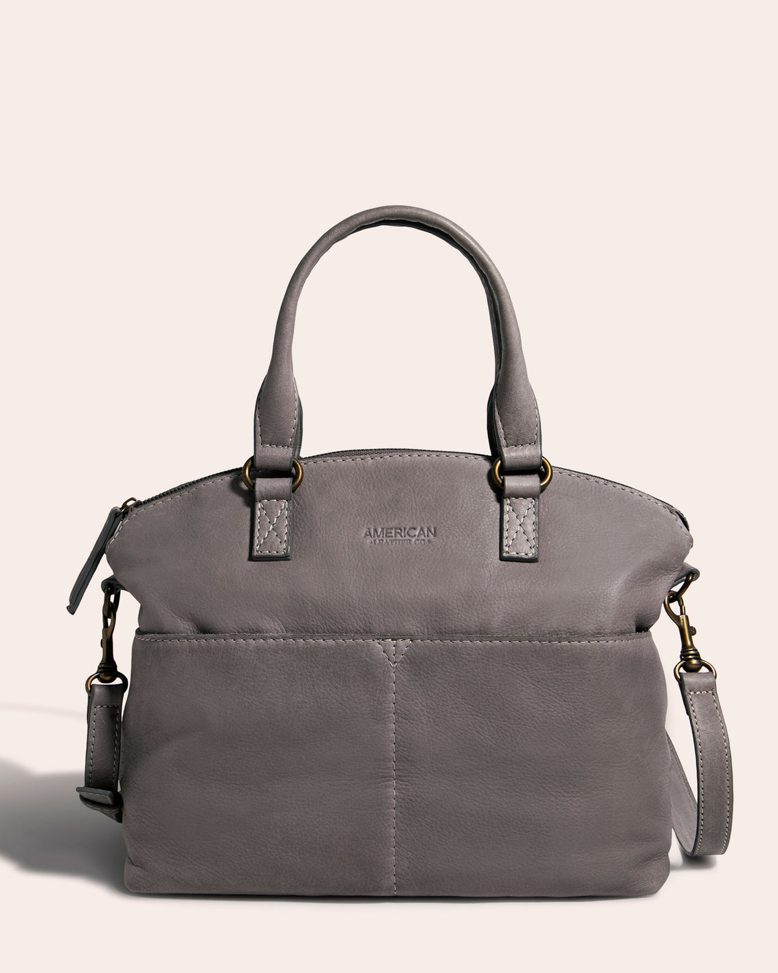 American Leather Co. Carrie Dome Satchel Ash Grey