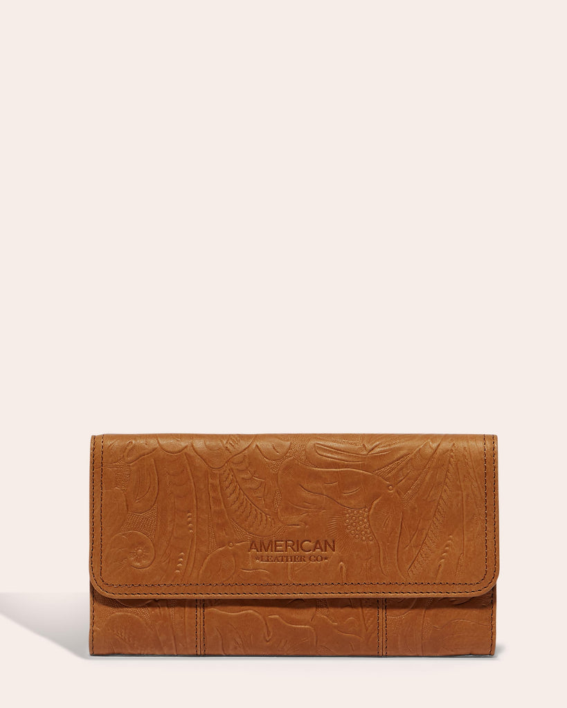 Red Tooled Snap Bifold Wallet