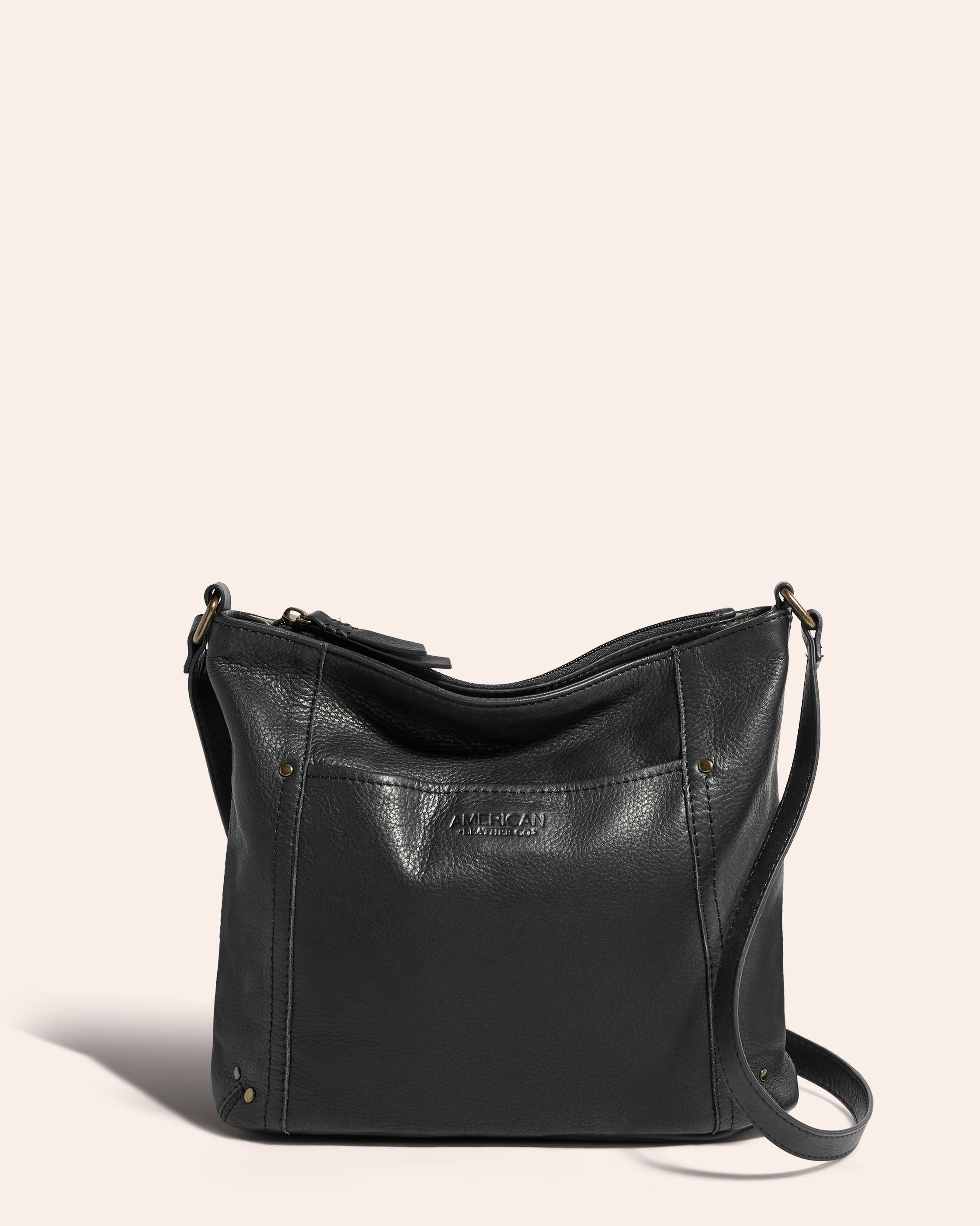 American Leather Co. Austin Double Entry Crossbody Black