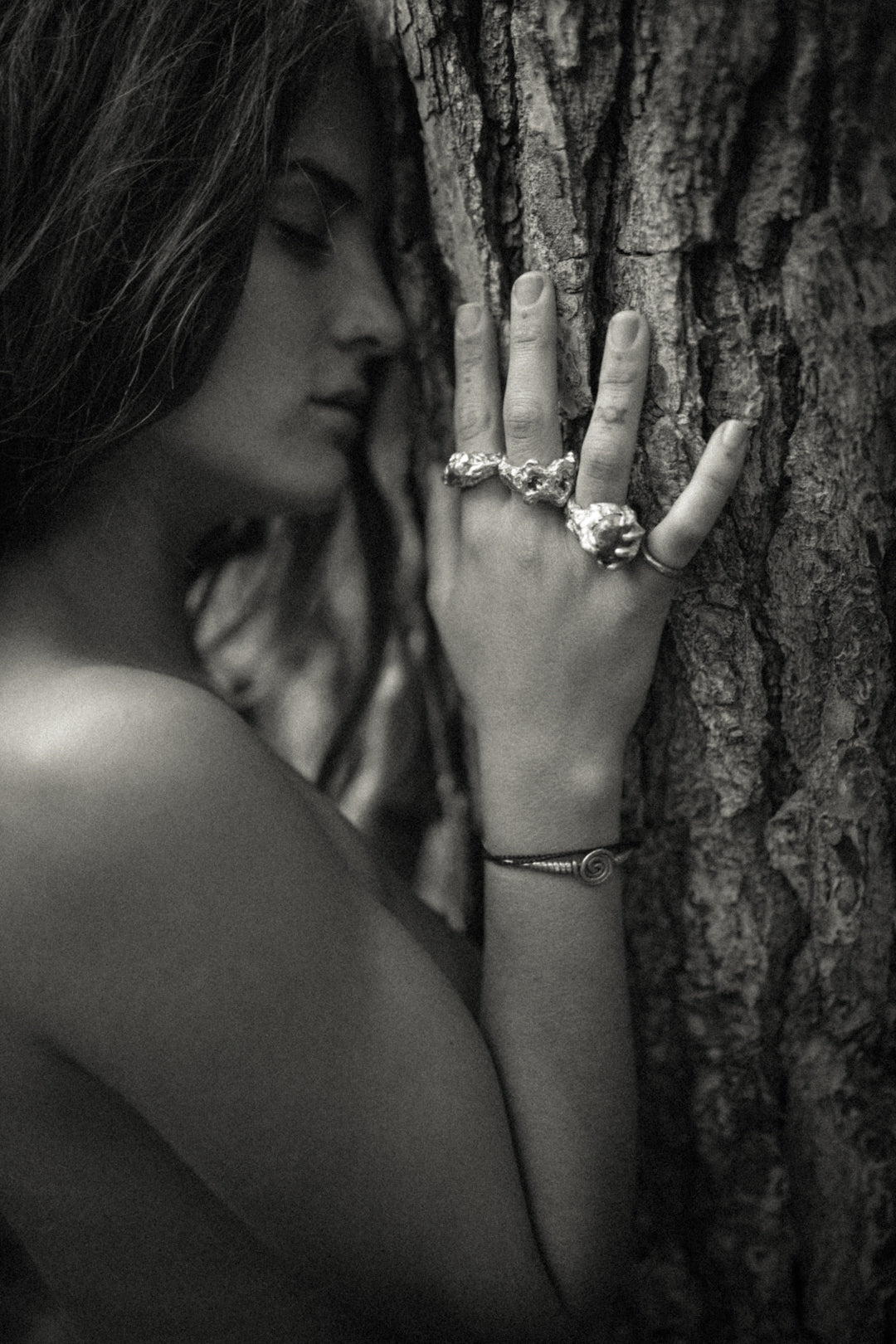 Forest Photoshoot with Elena and Daniel wearing Jewellery in Ibiza 
