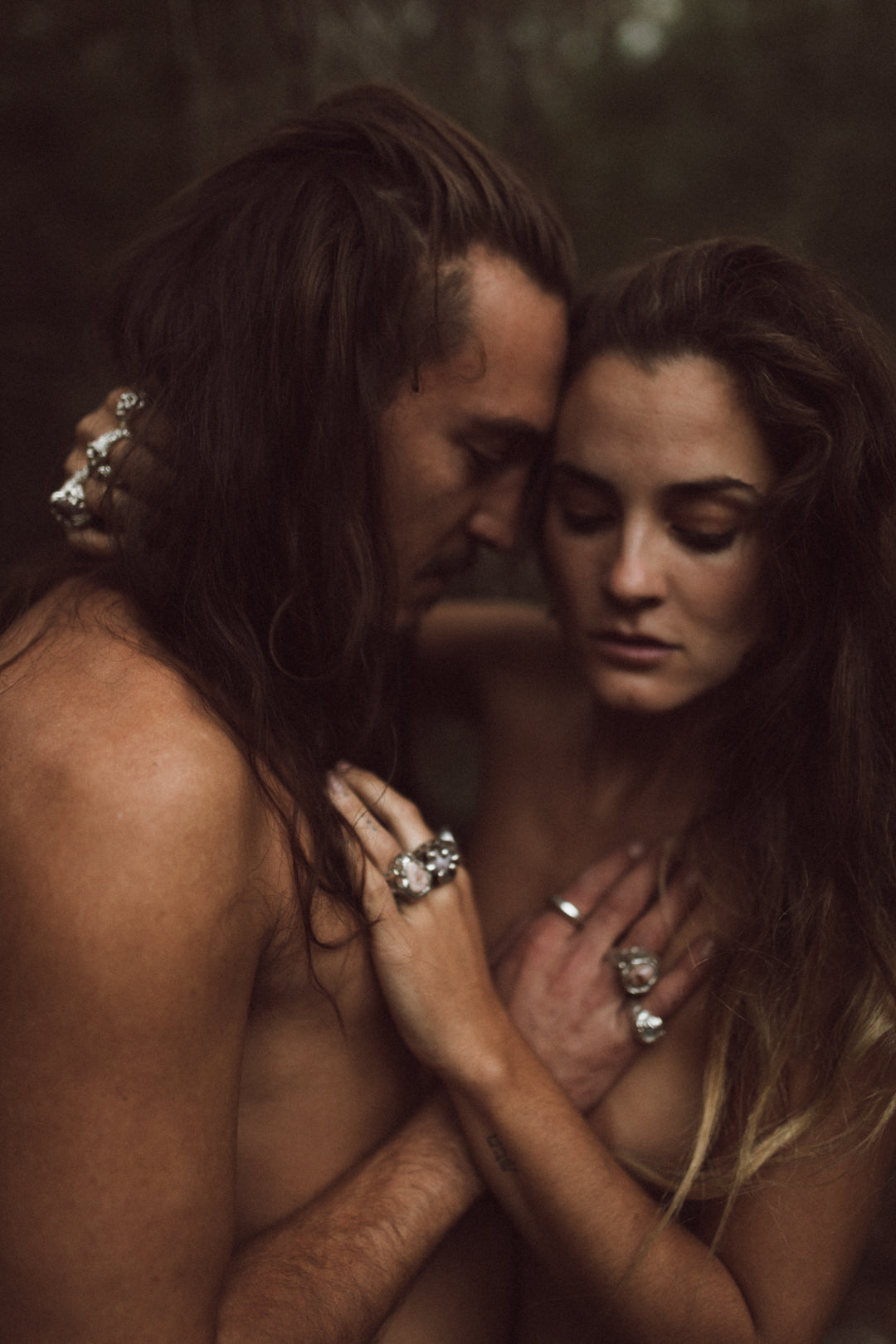 Forest Photoshoot with Elena and Daniel wearing Jewellery in Ibiza 