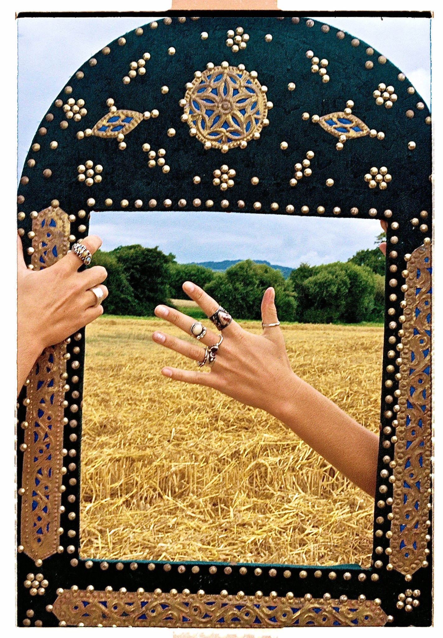 Alice & Lily Photoshoot in a field wearing Silver Jewellery 