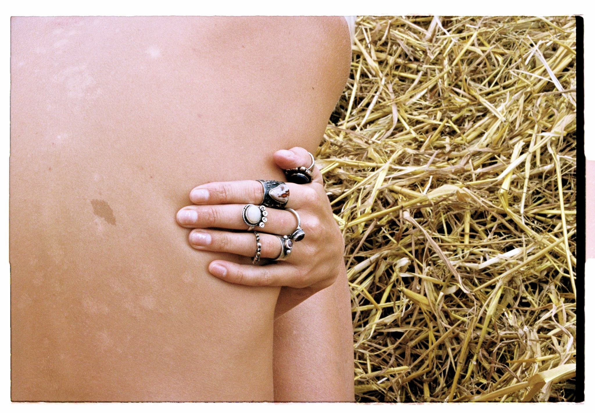 Alice & Lily Photoshoot in a field wearing Silver Jewellery 