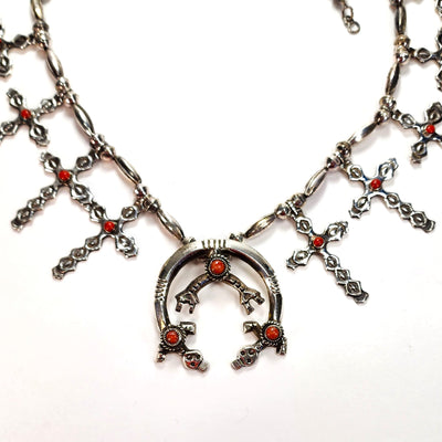 Sterling Silver & Coral Squash Blossom Necklace – Aura Jewelry Designs
