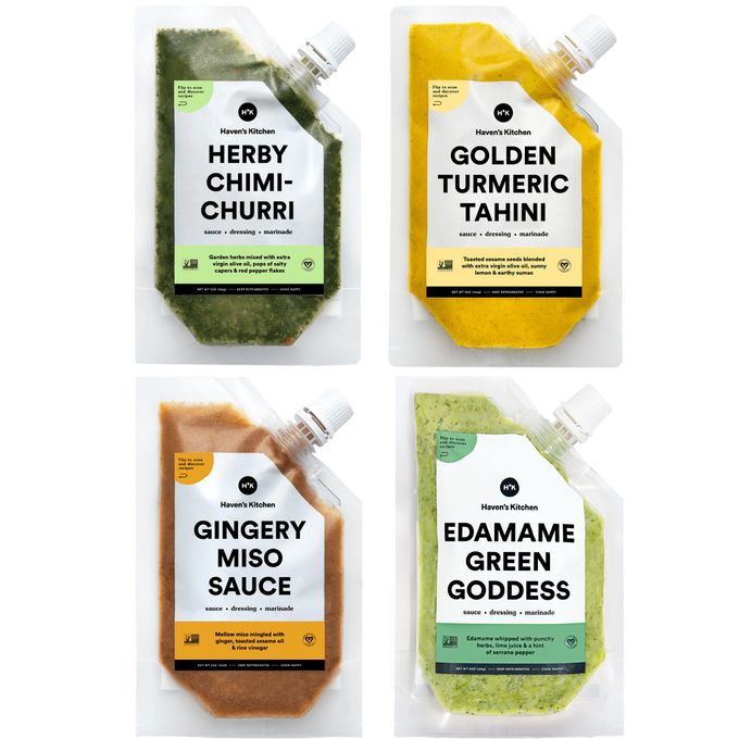 We Love All Our Sauce Babies, But These Are Our Top 4 Flavors In One Easy,  Squeezy Set.