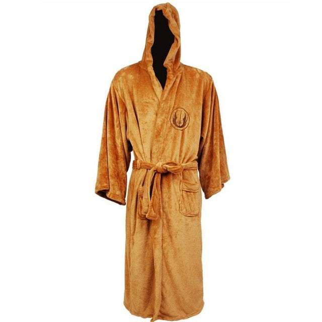 Star Wars Men Cosplay Kimono Bathrobe Winter Flannel Sleepwear Dressin - tan jedi robes pants roblox