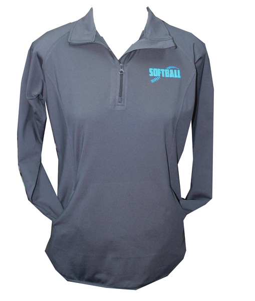 Charcoal Fleece Lined Performance Softball 1/4 Zip – Side Out Rochester