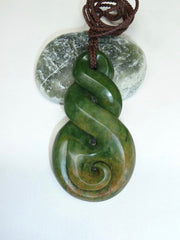 Garth Wilson custom made pounamu jade greenstone Koru twist