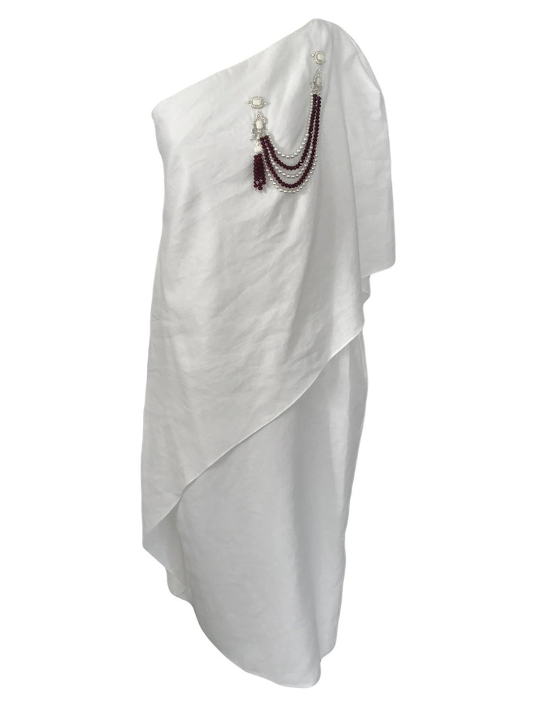 one shoulder kaftan dress