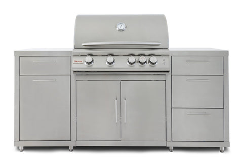 Front view of the Blaze Stainless Steel Island
