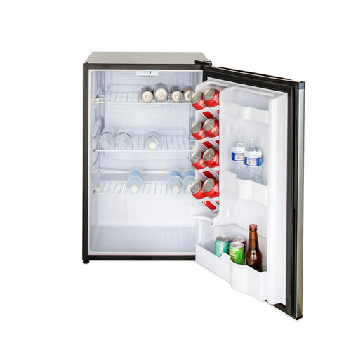 Front view of Blaze Grills 20-Inch Outdoor Compact Refrigerator with beverage