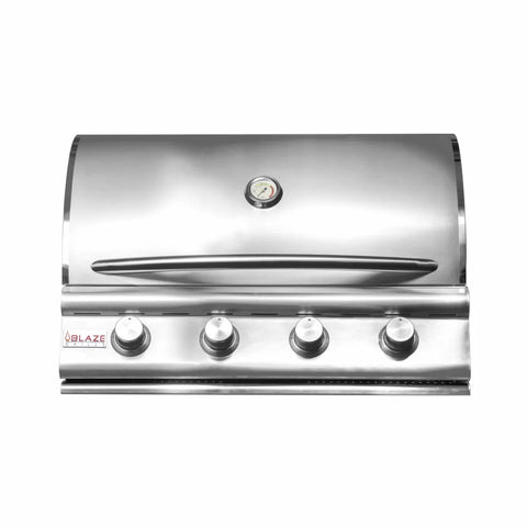 front view of Blaze Grills Prelude LBM 3-4 Burner Gas Grill in white background