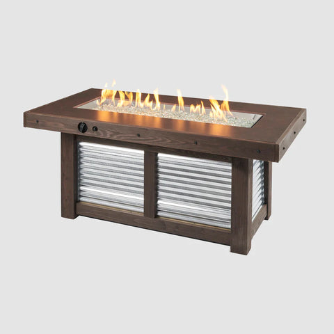 Image of the Fire Pit Table with flames, showcasing the overall design and ambiance.