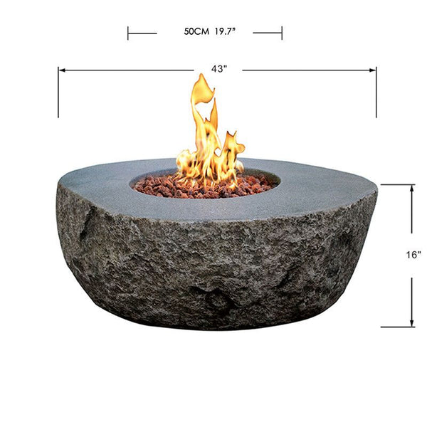 Elementi Boulder Fire Table specs drawing