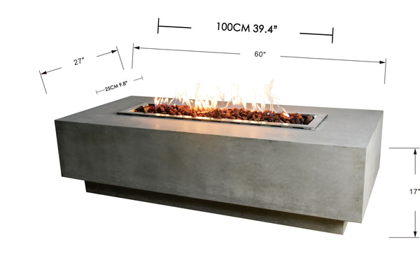 Elementi Granville Fire Table spec drawing