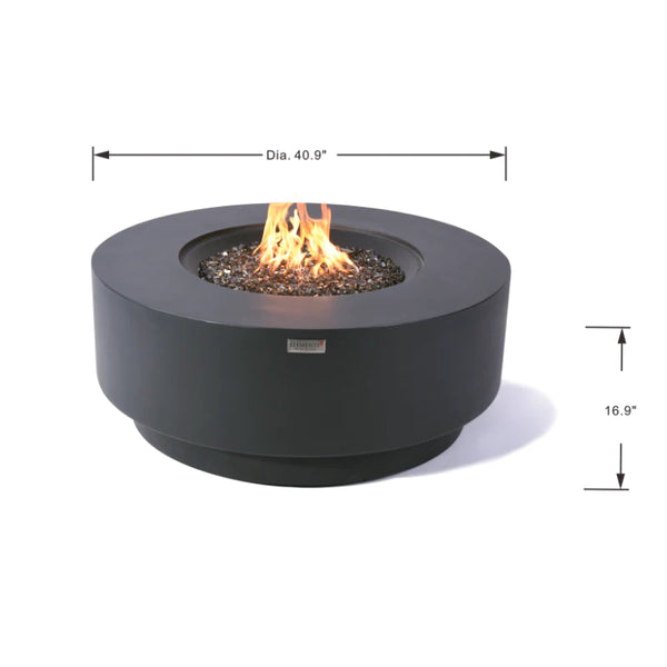 Elementi Plus Nimes Round Concrete Fire Pit Table specs drawing