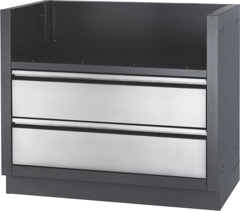 Angled view of the Napoleon Grills Oasis™ Under Grill Cabinet showing the cabinet's depth